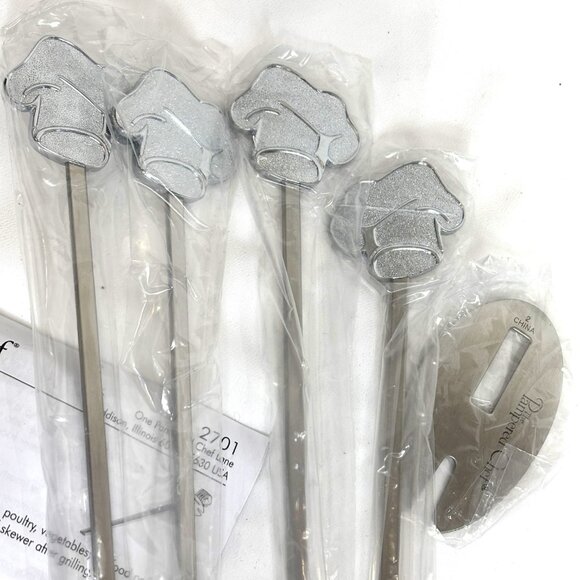 Pampered Chef  BBQ Skewer #2701 Chef Hat  Set of 4 NIB - Picture 5 of 11
